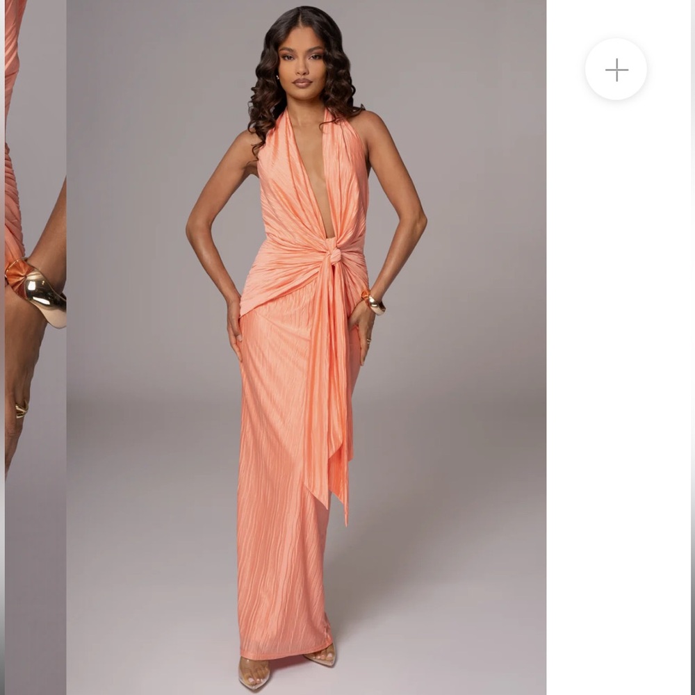 NWT Peach Drape Dress